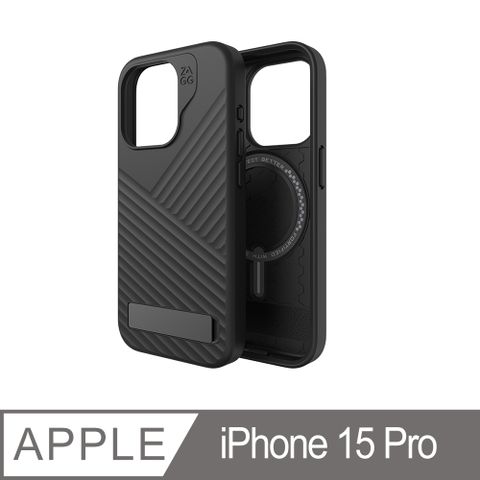 ZAGG iPhone 15 Pro 迪納利支架磁吸款-石墨烯防摔保護殼 黑色