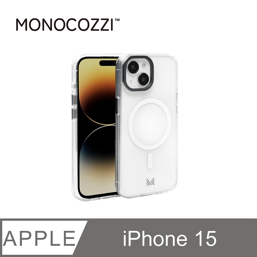 MONOCOZZI  iPhone 15 全透明金屬鏡頭框磁吸保護殼