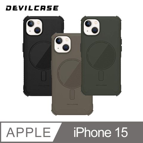 強悍防摔性能 通過軍規防摔認證DEVILCASE Apple iPhone 15 6.1吋惡魔防摔殼 ULTRA 磁吸版 (無戰術背帶)(3色)