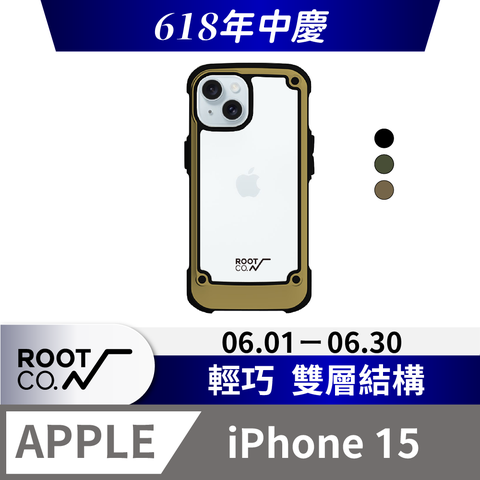日本 ROOT CO. iPhone 15 透明背板防摔手機殼 - 共三色