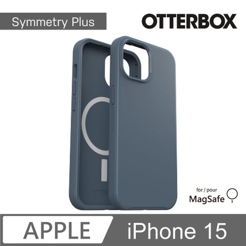 OTTERBOX iPhone 15 6.1吋 Symmetry Plus 炫彩幾何保護殼-藍(支援MagSafe)