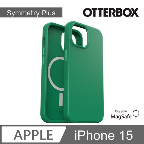 OTTERBOX iPhone 15 6.1吋 Symmetry Plus 炫彩幾何保護殼-綠(支援MagSafe)