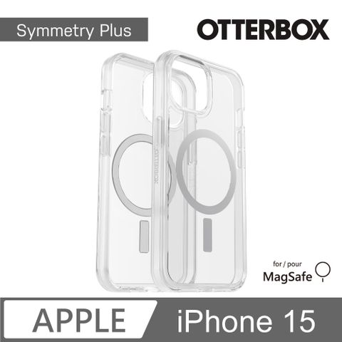 OtterBox iPhone 15 6.1吋 Symmetry Plus 炫彩幾何保護殼-透明(支援MagSafe)