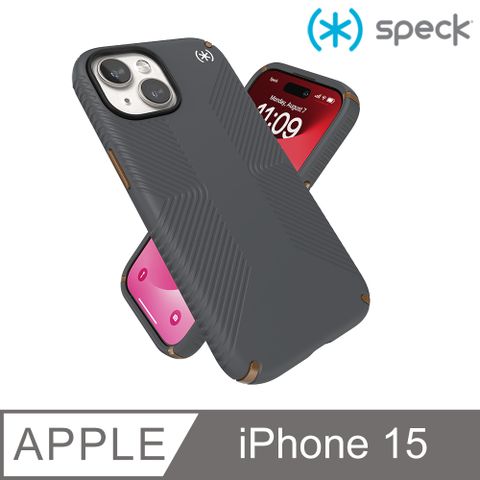 Speck iPhone 15 (6.1吋) Presidio2 Grip 防手滑防摔殼-炭灰色★相容適用 iPhone 14/ iPhone 13 ★