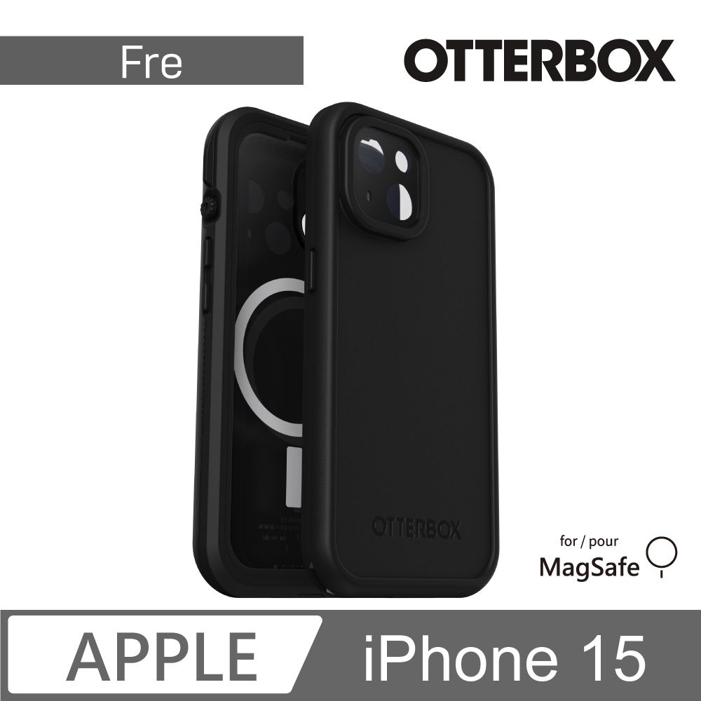 OTTERBOX  LifeProof iPhone 15 6.1吋 Fre 全方位防水/雪/震/泥 保護殼-黑(支援MagSafe)