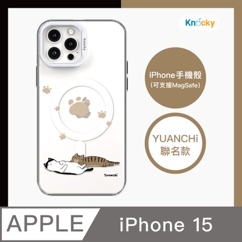 Knocky 原創 【 x 元綺YUANCHi 】『躺躺貓咪』iPhone 15 手機殼支援MagSafe