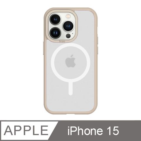 TOYSELECT 拓伊生活 iPhone 15 6.1吋 BLAC Aurora極光霧透 MagSafe iPhone手機殼 燕麥奶