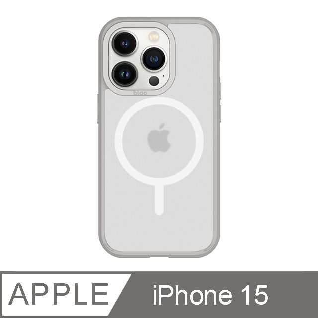 TOYSELECT 拓伊生活 iPhone 15 6.1吋 BLAC Aurora極光霧透 MagSafe iPhone手機殼 迷霧灰