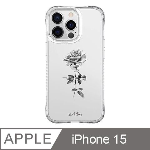 TOYSELECT 拓伊生活 iPhone 15 6.1吋 浪花聯名款經典黑白玫瑰抗黃防摔iPhone手機殼