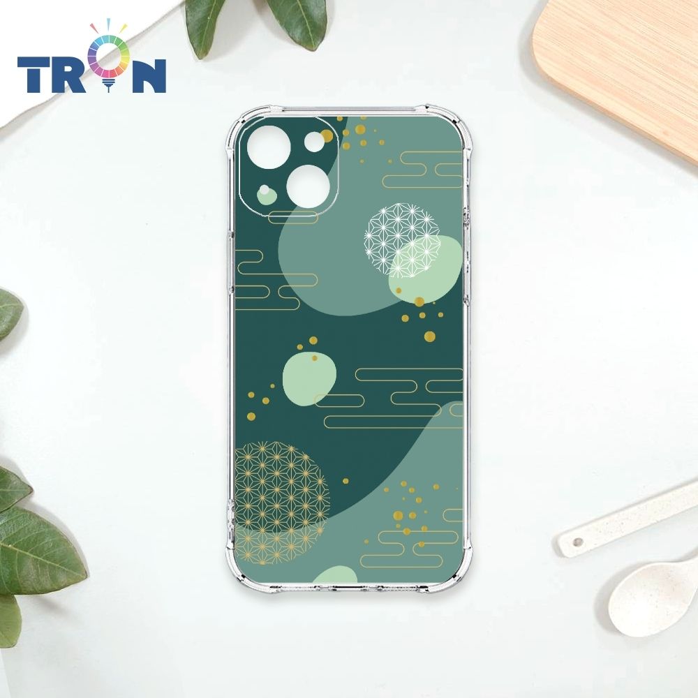  TRON IPhone 15 PLUS 日系和風圓點流雲系列 四角防摔殼 手機殼