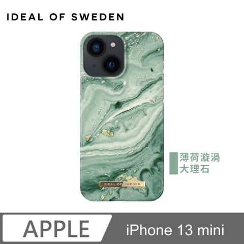 iDeal Of Sweden iPhone 13 mini 北歐時尚瑞典流行手機殼-薄荷漩渦大理石