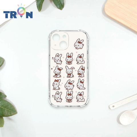 TRON IPhone 13 MINI 兔子可愛動作排排系列 四角防摔殼 手機殼