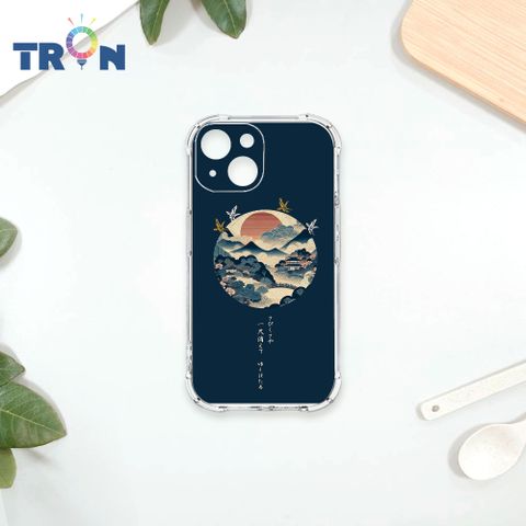 TRON IPhone 13 MINI 圓形復古山水畫系列 四角防摔殼 手機殼