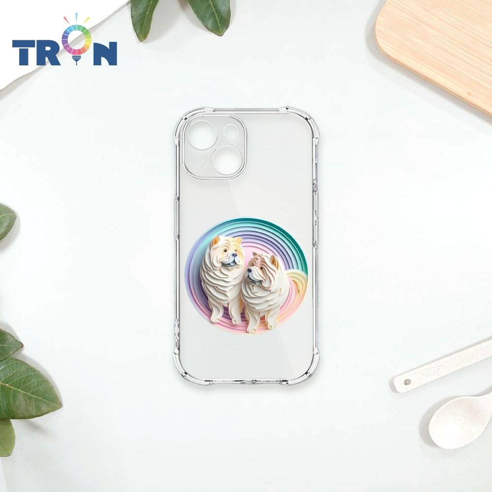  TRON IPhone 13 MINI 可愛紙雕鬆獅犬 四角防摔殼 手機殼