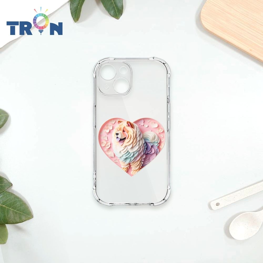  TRON IPhone 13 MINI 可愛紙雕鬆獅犬 四角防摔殼 手機殼