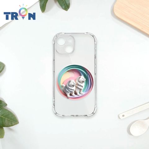 TRON IPhone 13 MINI 可愛紙雕鬆獅犬 四角防摔殼 手機殼