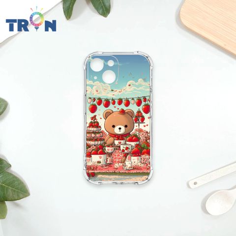TRON IPhone 13 MINI 可愛草莓熊系列 四角防摔殼 手機殼