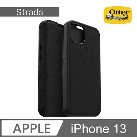 OTTERBOX iPhone 13 Strada步道者系列真皮掀蓋保護殼-黑