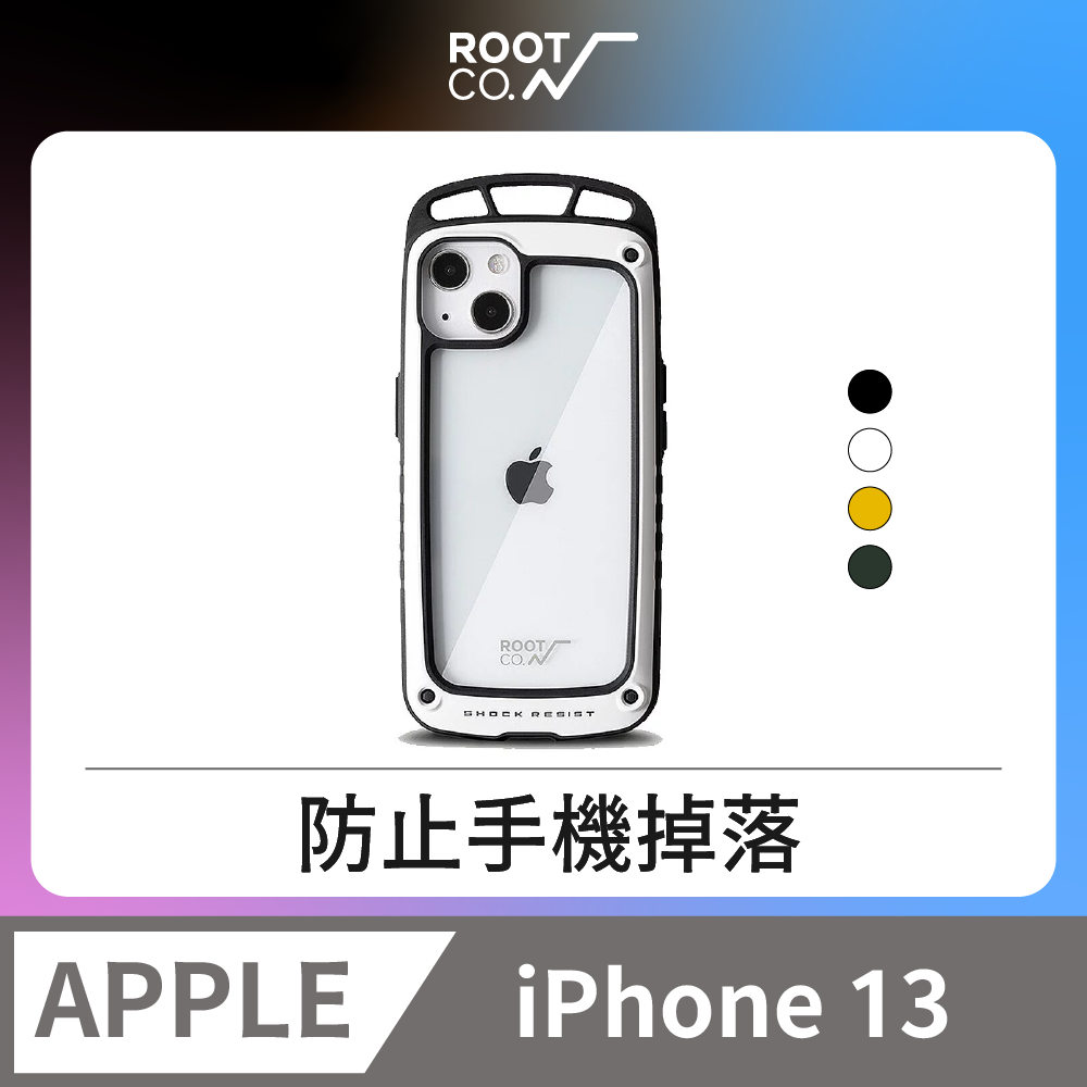 ROOT CO. 日本  iPhone 13 透明背板上掛勾防摔手機殼 - 共四色