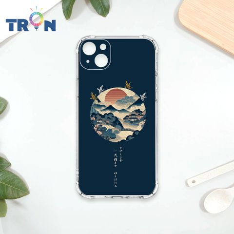 TRON IPhone 13 圓形復古山水畫系列 四角防摔殼 手機殼