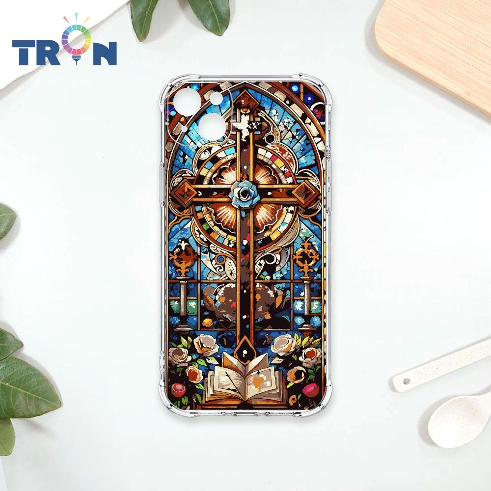  TRON IPhone 13 十字架彩繪玻璃 四角防摔殼 手機殼