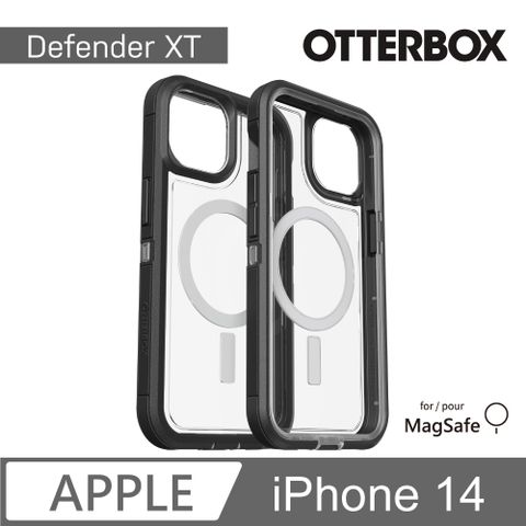 OTTERBOX iPhone 14 Defender XT防禦者系列保護殼-黑/透 (支援MagSafe)