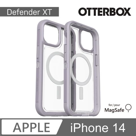 OTTERBOX iPhone 14 Defender XT防禦者系列保護殼-紫/透 (支援MagSafe)