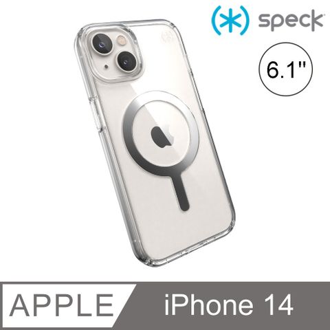 Speck Perfect Clear MagSafe iPhone 14 6.1吋 磁吸透明防摔殼-銀色