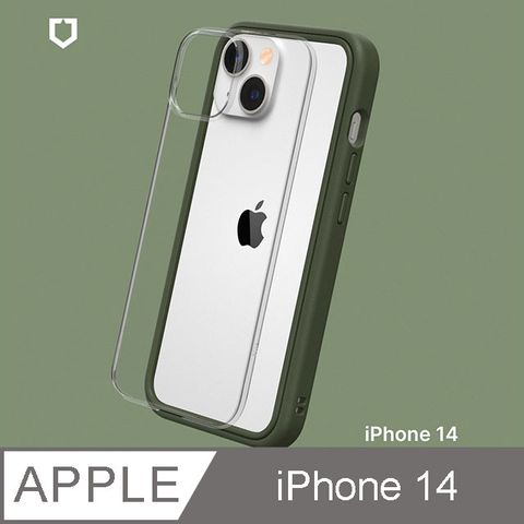 RHINO 犀牛 【Shield 盾】iPhone 14 Mod NX 邊框背蓋兩用手機殼-軍綠色