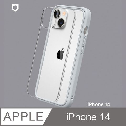 RHINO 犀牛 【Shield 盾】iPhone 14 Mod NX 邊框背蓋兩用手機殼-淺灰色