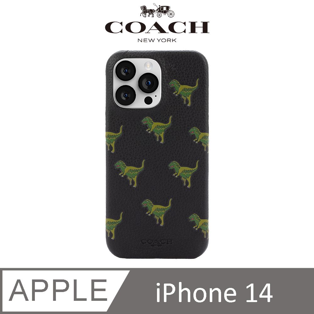 COACH 蔻馳 iPhone 14 精品真皮手機殼 小恐龍 (i13 6.1吋可共用)