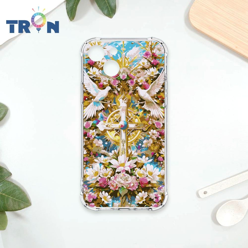  TRON IPhone 14 十字架華麗金光閃閃 四角防摔殼 手機殼