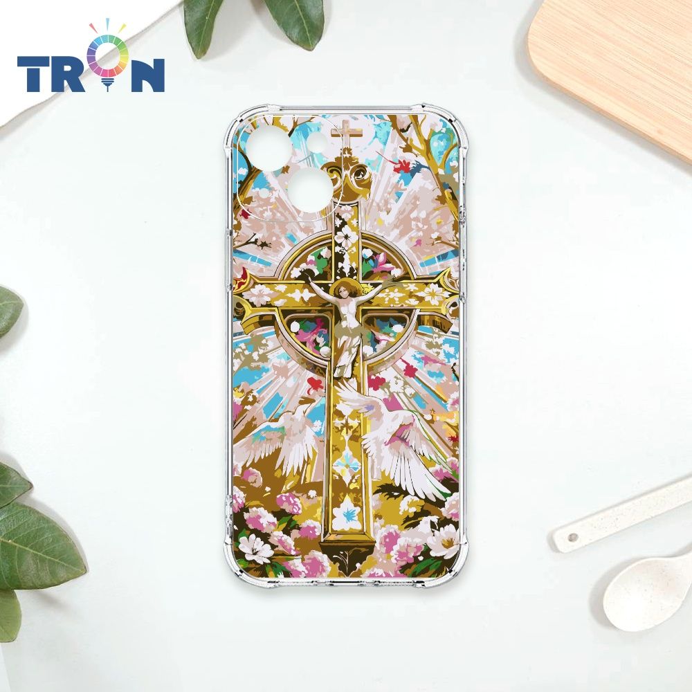  TRON IPhone 14 十字架華麗金光閃閃 四角防摔殼 手機殼