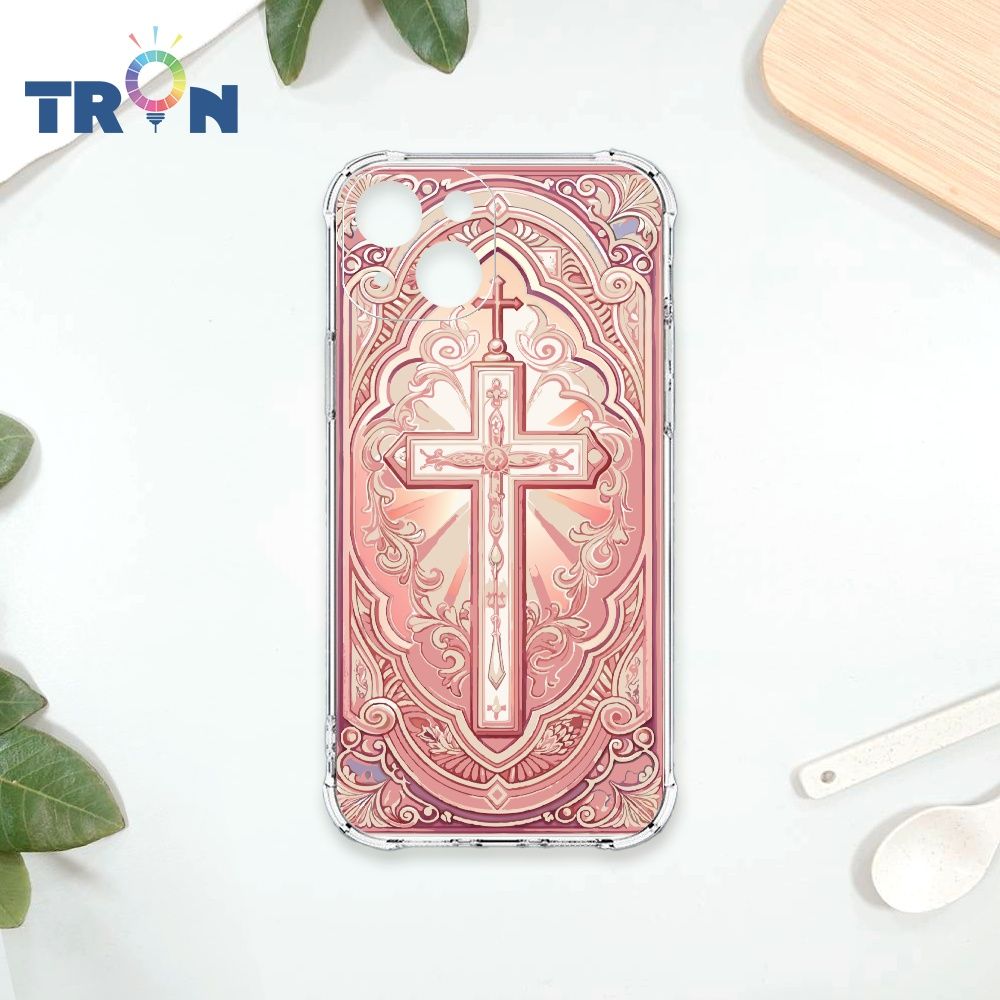  TRON IPhone 14 十字架粉色系 四角防摔殼 手機殼