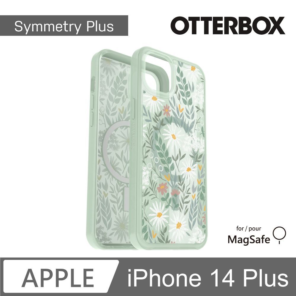 OTTERBOX  iPhone 14 Plus Symmetry Plus 炫彩幾何保護殼-星語草綠 (支援MagSafe)