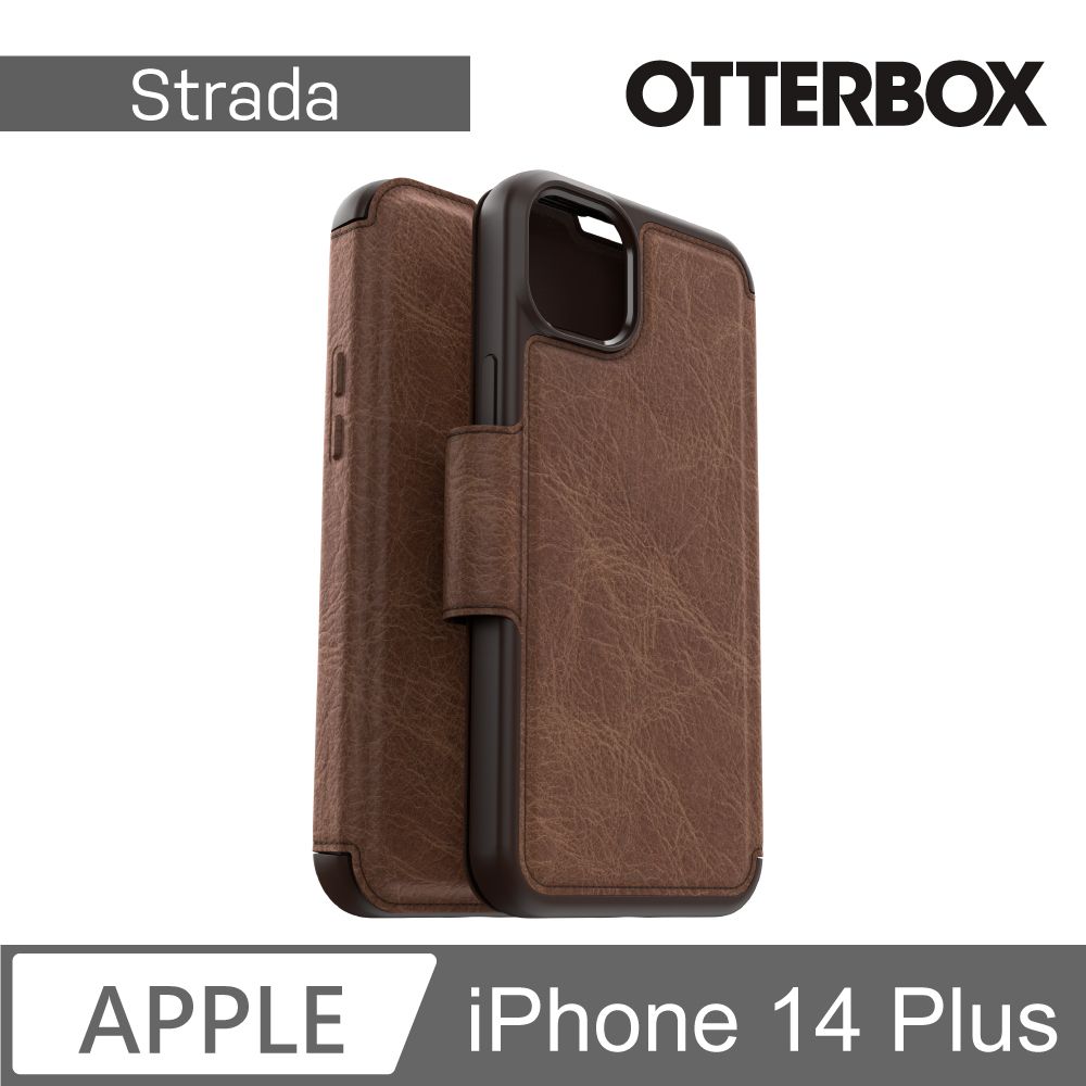 OTTERBOX  iPhone 14 Plus Strada步道者系列真皮掀蓋保護殼-棕