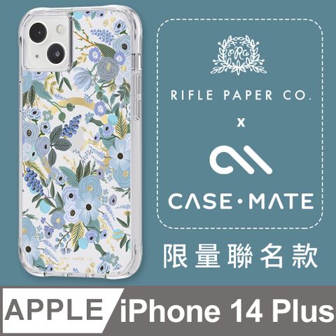 Case-Mate iPhone 14 Plus環保抗菌防摔殼MagSafe - 花園派對 - 藍