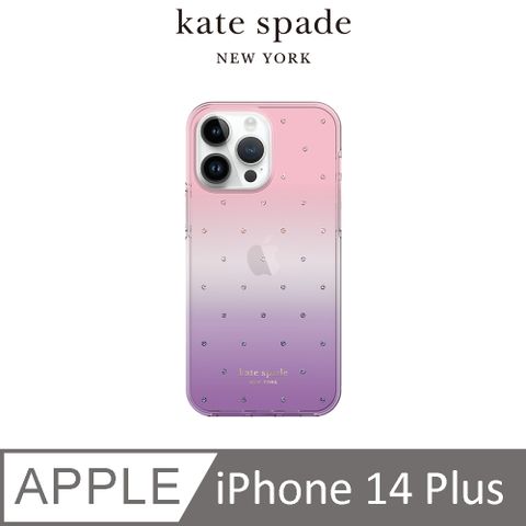 【kate spade】iPhone 14 Plus 精品手機殼 紫色星空