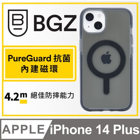 BodyGuardz 美國 BGZ/ iPhone 14 Plus Ace Pro 頂級王牌耐衝擊軍規防摔殼MagSafe版 - 透黑