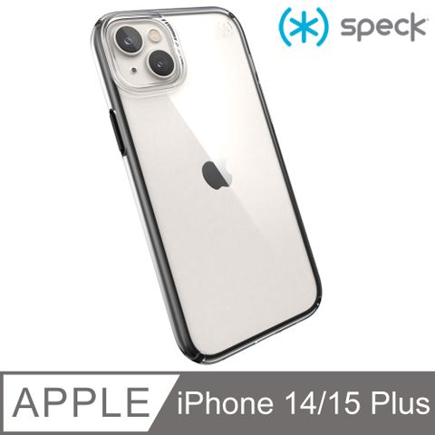 Speck iPhone 14 Plus/15 Plus (6.7吋) Presidio Perfect-Clear Geo 透明防摔殼-黑框