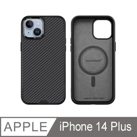 hoda iPhone 14 Plus 6.7吋 MagSafe 幻石軍規防摔保護殼-凱芙拉纖維