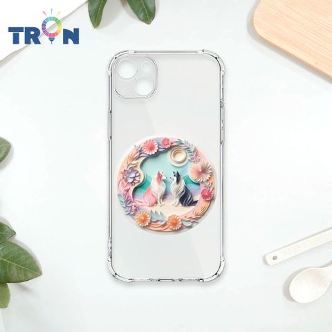 TRON IPhone 14 PLUS 可愛紙雕牧羊犬 四角防摔殼 手機殼