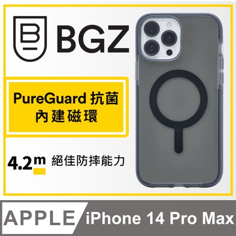 BodyGuardz 美國 BGZ/ iPhone 14 Pro Max Ace Pro 頂級王牌耐衝擊軍規防摔殼MagSafe版 - 透黑