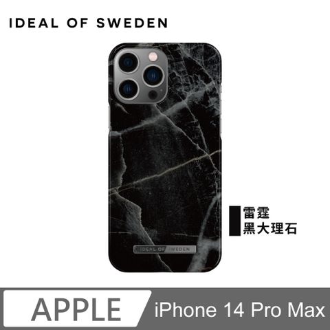 IDEAL OF SWEDEN iPhone 14 Pro Max 北歐時尚瑞典流行手機殼-雷霆黑大理石