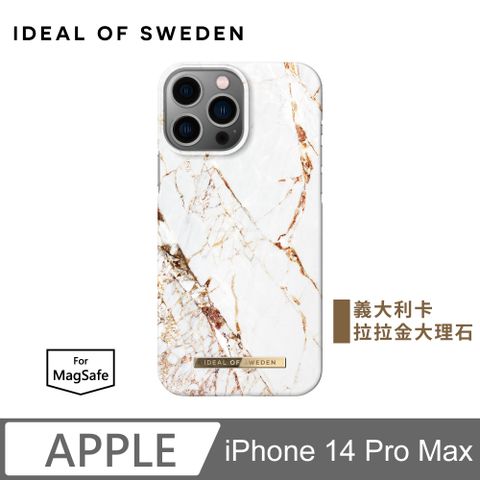 iDeal Of Sweden iPhone 14 Pro Max 北歐時尚瑞典磁吸手機殼-義大利卡拉拉金大理石(支援MagSafe)