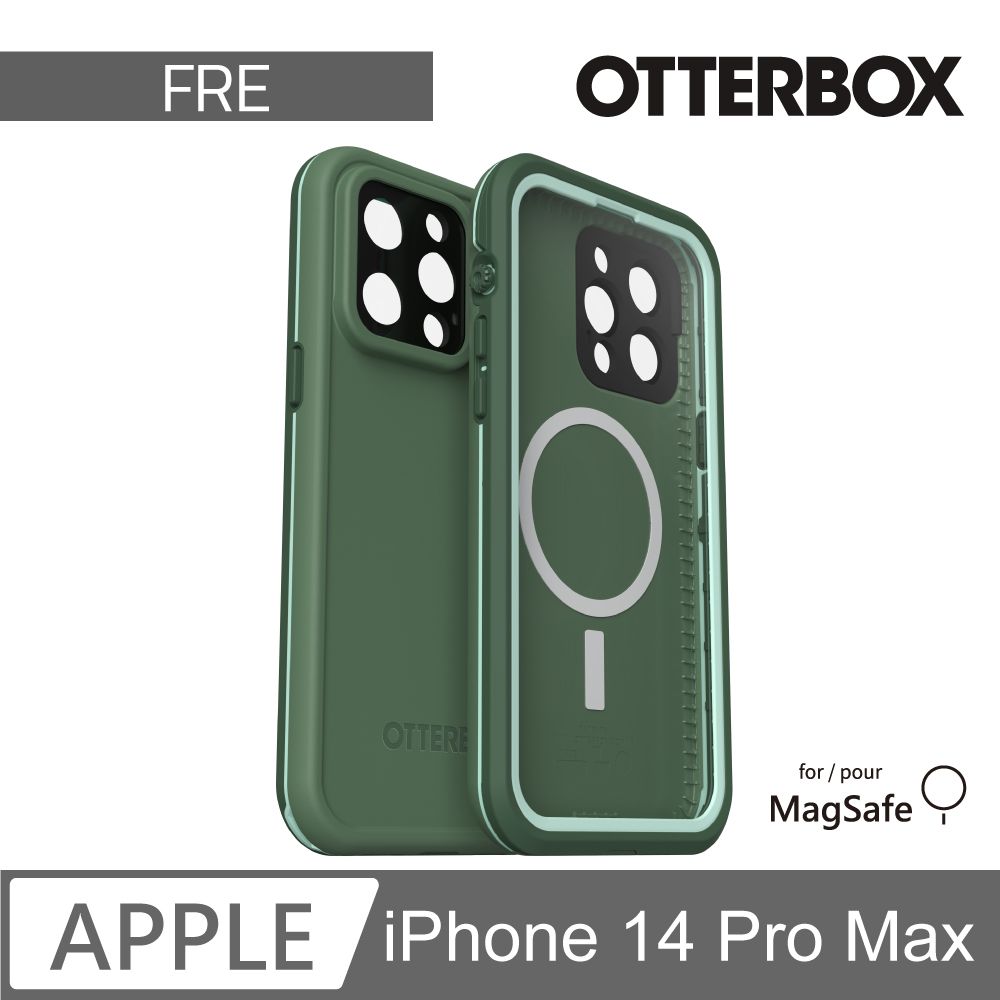 OTTERBOX  LifeProof iPhone 14 Pro Max 全方位防水/雪/震/泥 保護殼-Fre(綠) 支援MagSafe