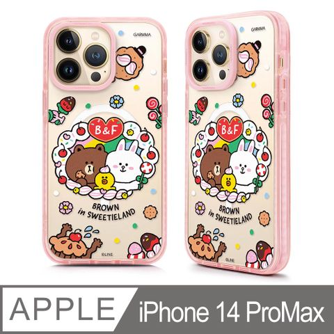 GARMMA LINE FRIENDS iPhone 14 ProMax 6.7吋 磁吸款保護殼-糖果夥伴們