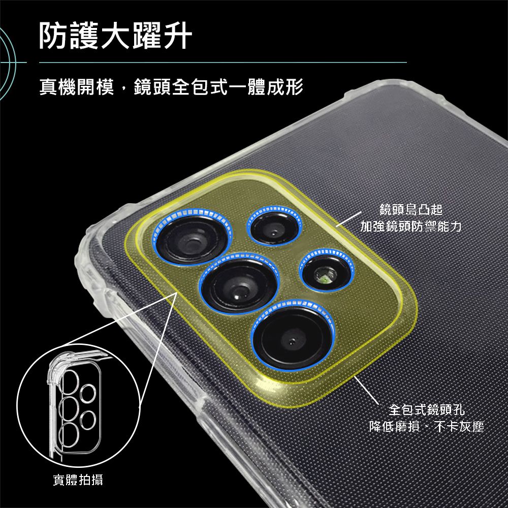 防護大躍升真機開模,鏡頭全包式一體成形實體拍攝鏡頭凸起加強鏡頭防禦能力全包式鏡頭孔降低磨損不卡灰塵
