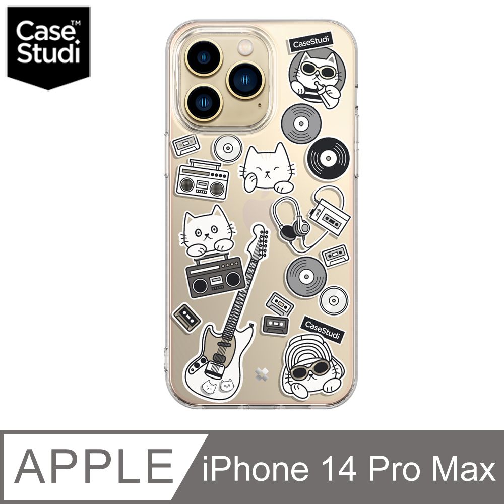 Case Studi CaseStudi iPhone 14 Pro Max (6.7吋) Cast 透明保護殼-音樂貓