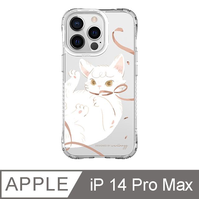 TOYSELECT 拓伊生活 iPhone 14 Pro Max 6.7吋 wwiinngg緞帶貓咪抗黃防摔iPhone手機殼